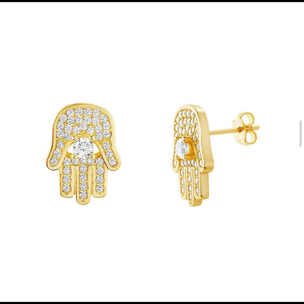 Hamsa earrings in gold 925 silver